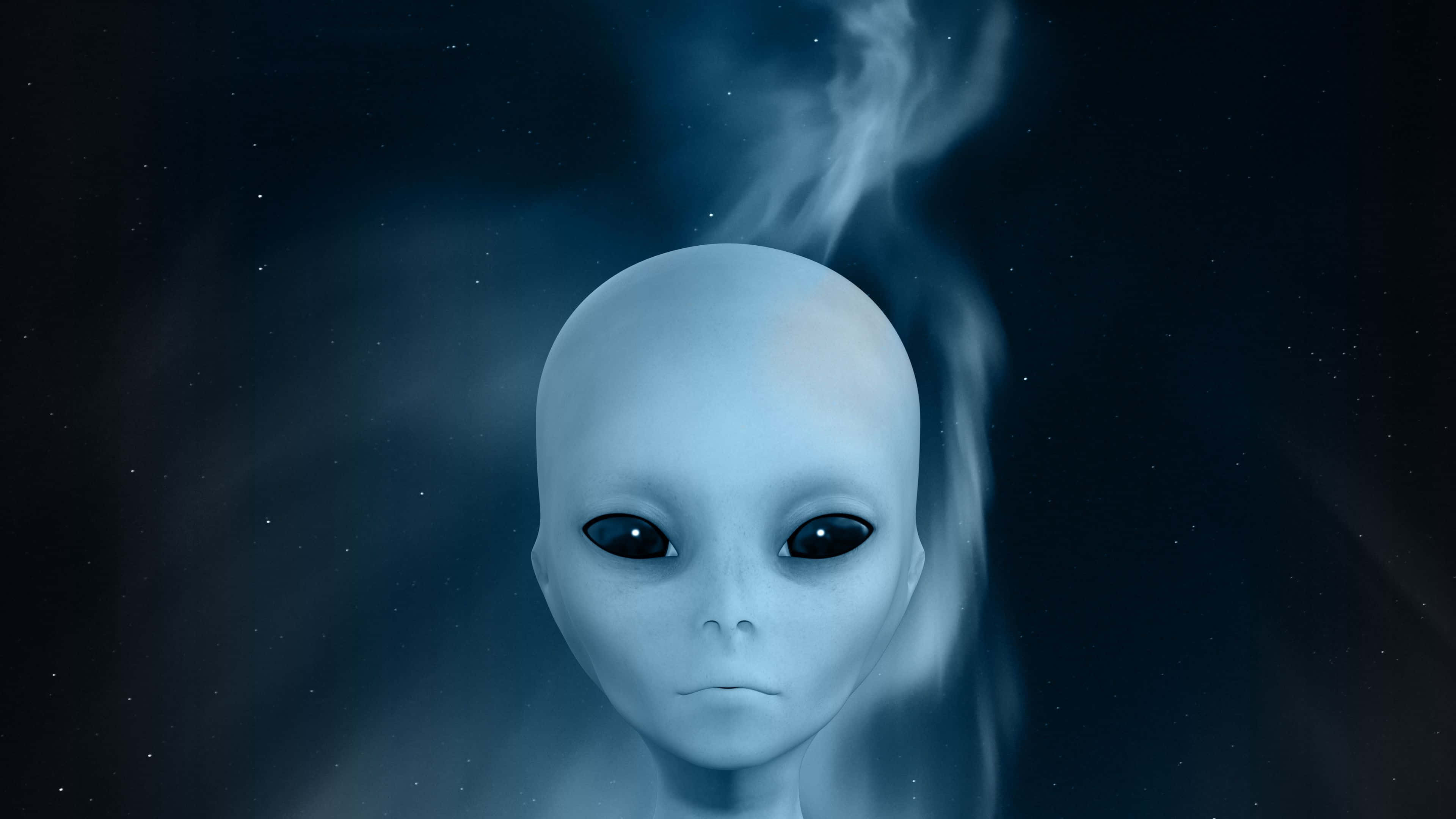 Alien 4K, pale alien, large black eyes, 4K Desktop Wallpaper