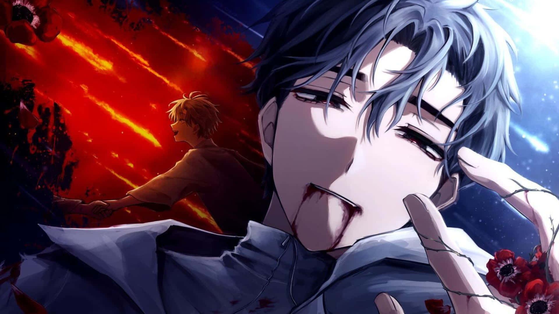 Alien Stage, intense showdown, silver-haired anime character, Full HD Desktop Wallpaper