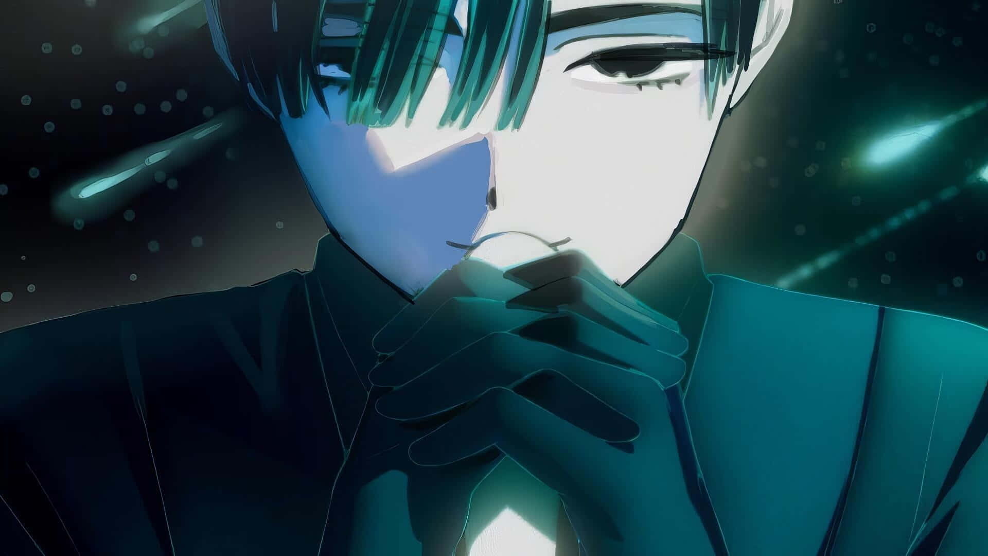 Alien Stage, teal hair, glowing eyes, Full HD Desktop Wallpaper