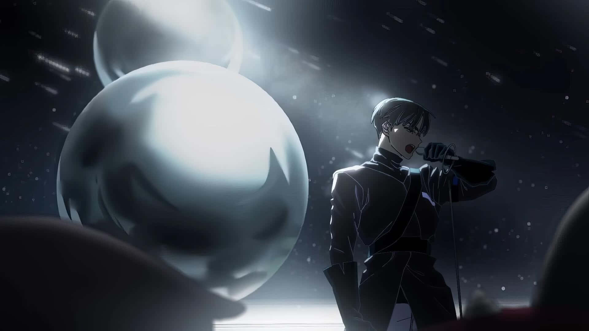Alien Stage, futuristic performance, anime singer, Full HD Desktop Wallpaper