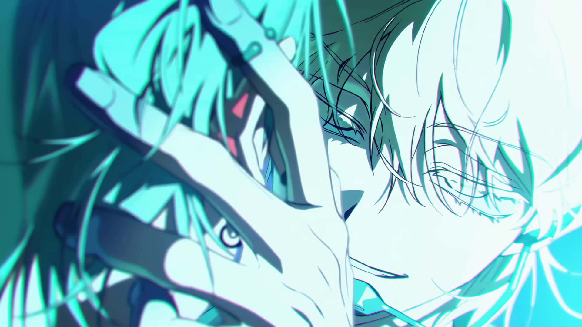 Alien Stage, intense encounter, teal hair, Full HD Desktop Wallpaper