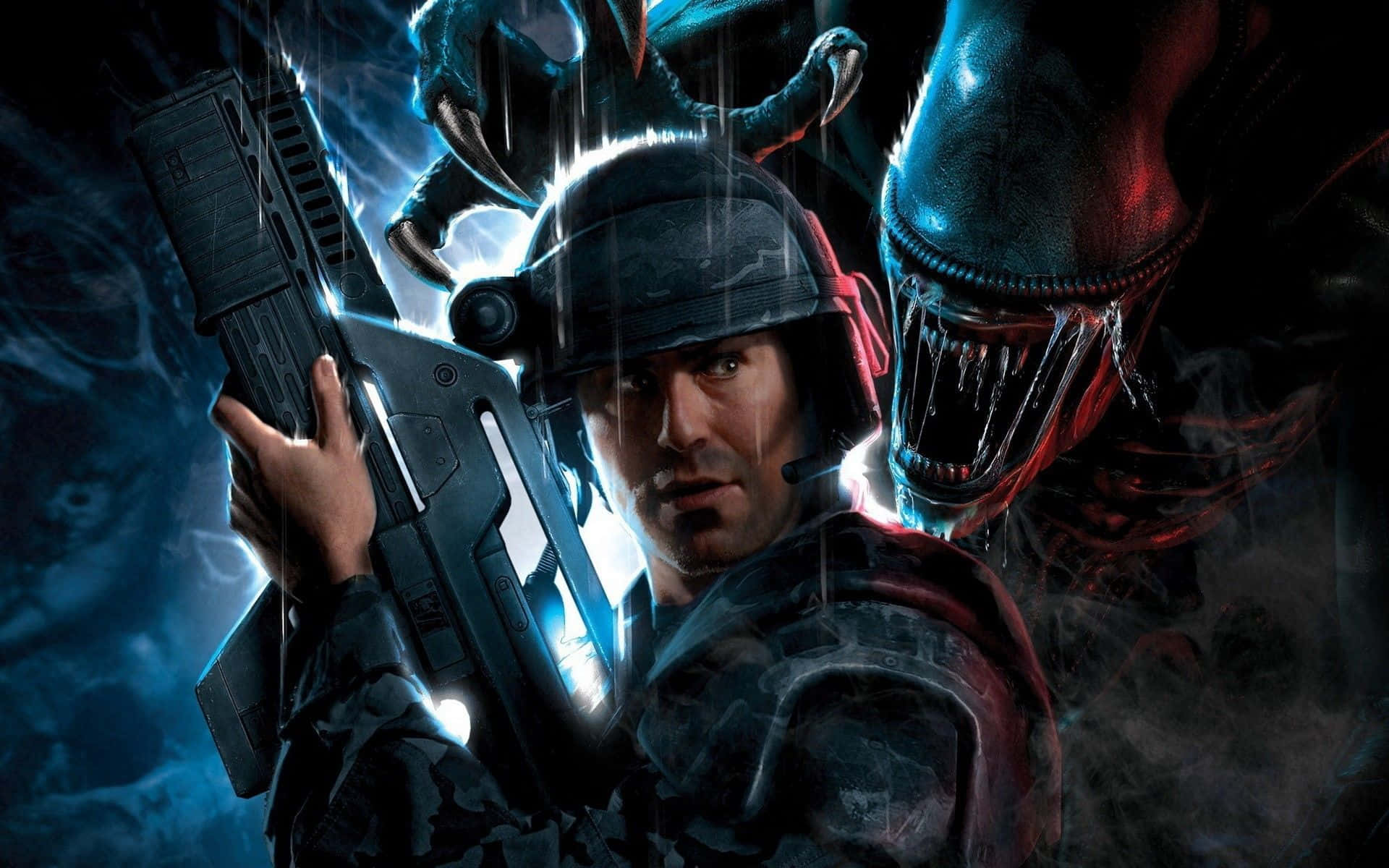 Alien Vs Predator, soldier, tactical gear, Full HD Desktop Wallpaper