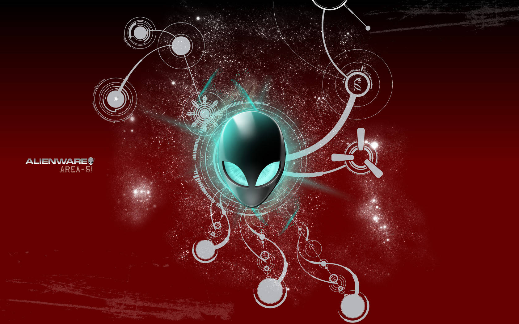 Alienware Default, red aesthetic, glowing alien head, HD Desktop Wallpaper
