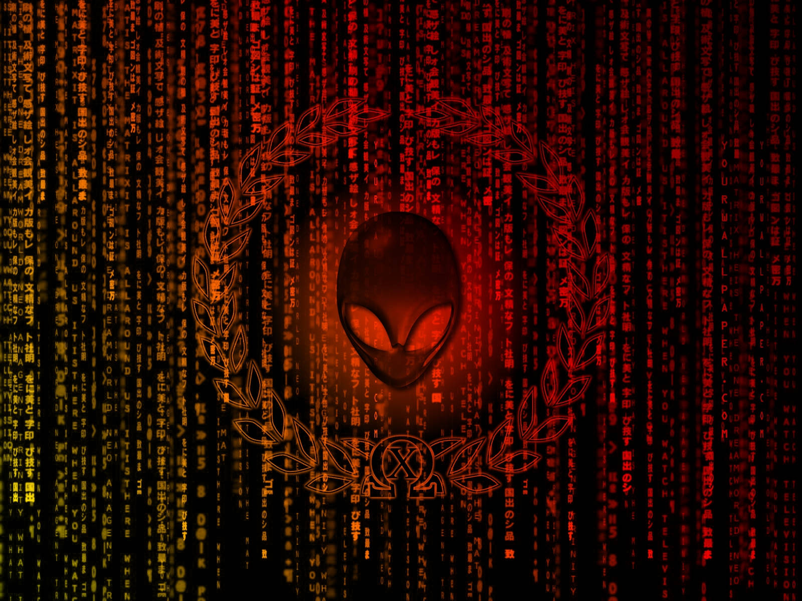 Alienware Default, red, binary, HD Desktop Wallpaper