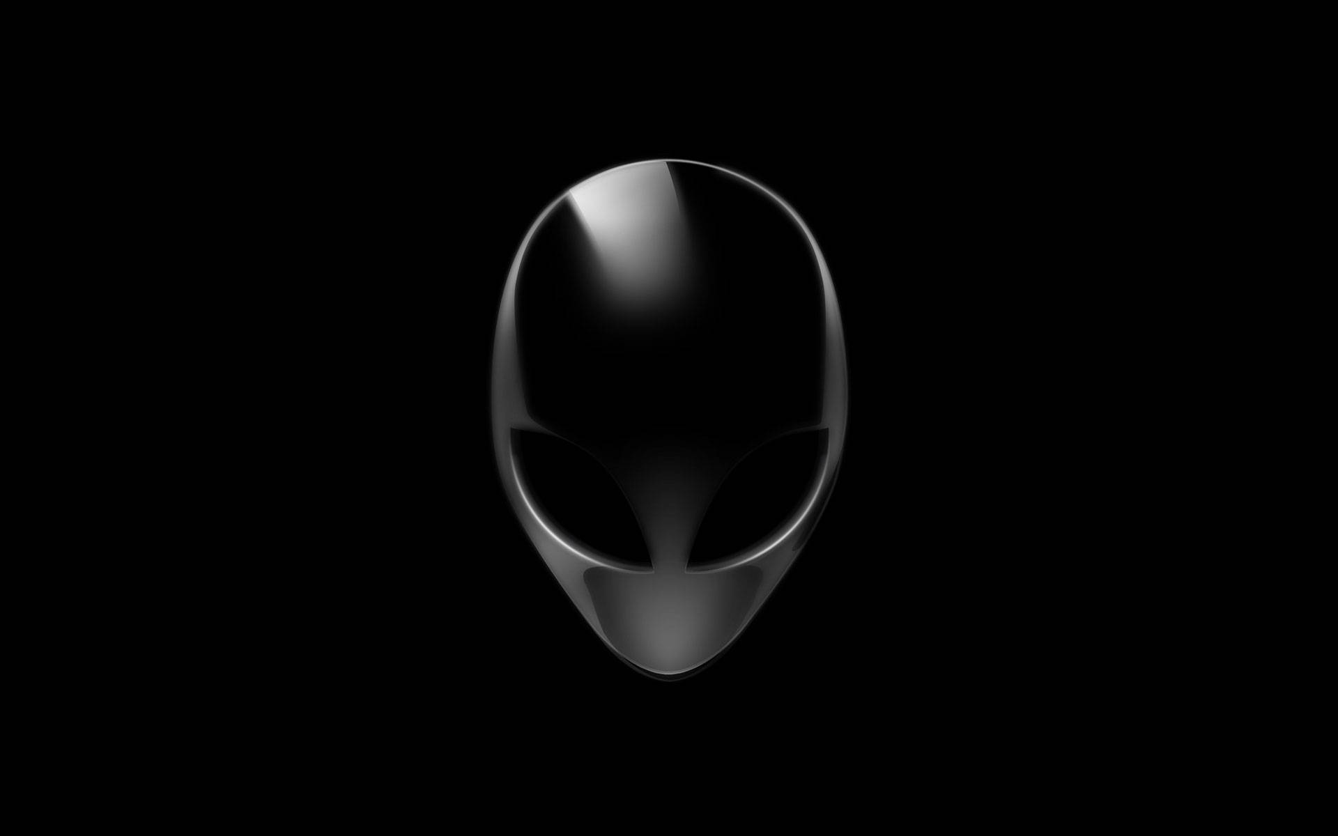 Alienware Default, black alien head logo, pure black background, Full HD Desktop Wallpaper
