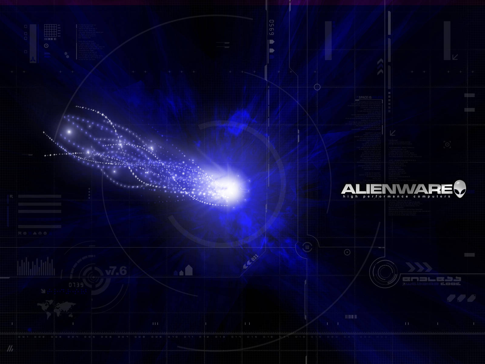 Alienware Default, blue light, futuristic blue energy burst, HD Desktop Wallpaper