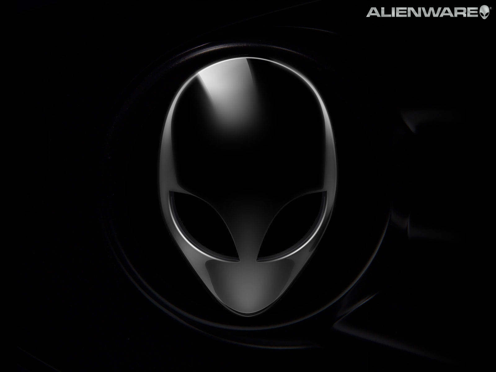 Alienware Default, black, metallic alien head logo, HD Desktop Wallpaper