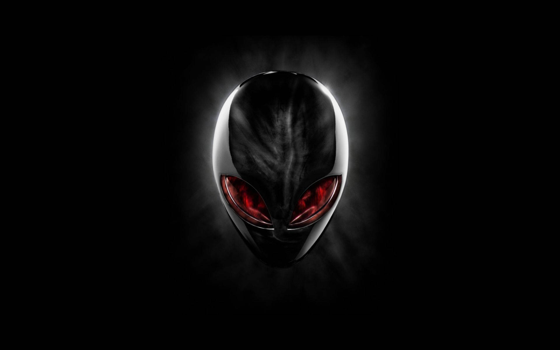 Alienware, cool black aesthetic, glowing alien head, Full HD Desktop Wallpaper