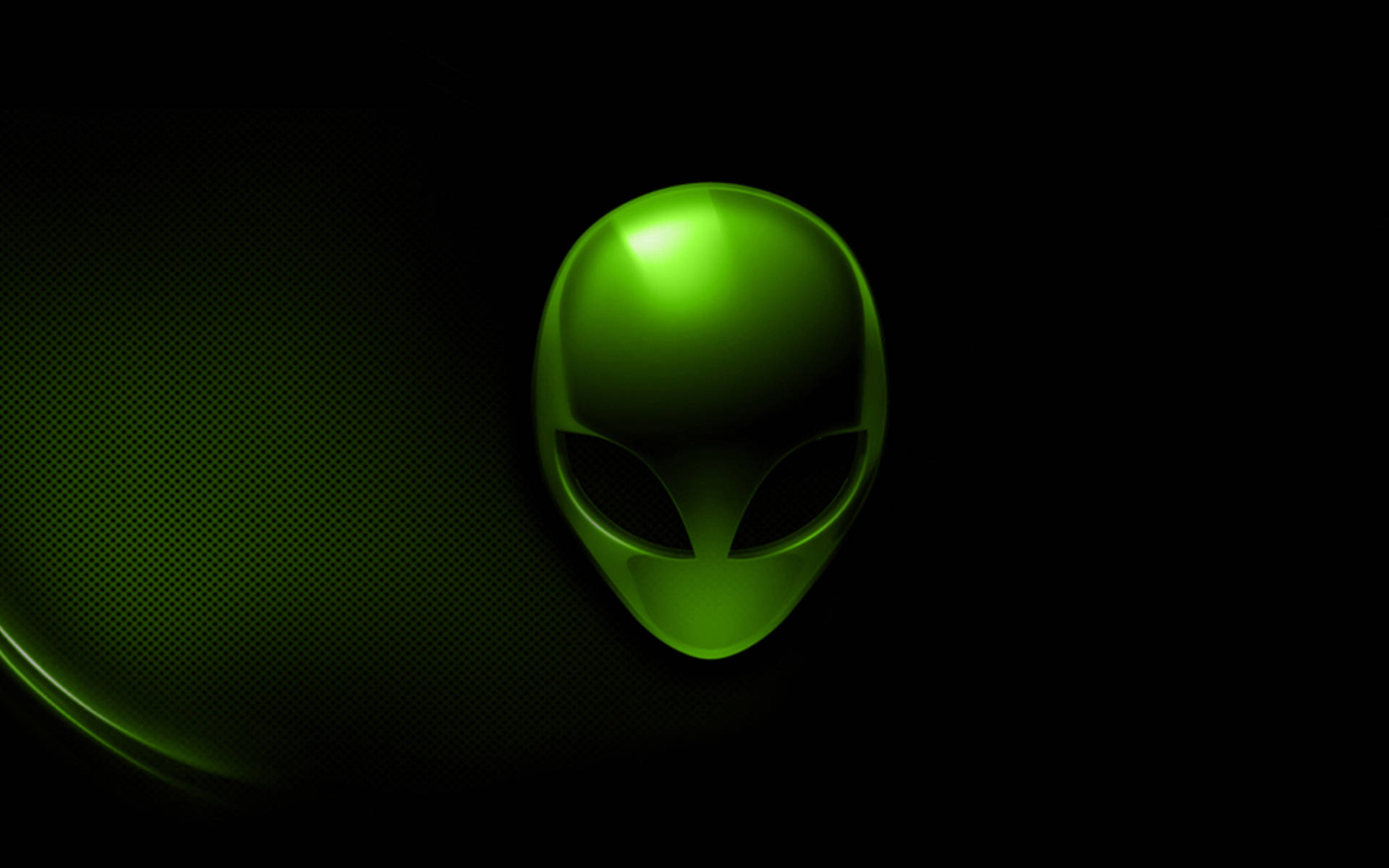 Alienware Default, green logo, glowing green alien head, Full HD Desktop Wallpaper