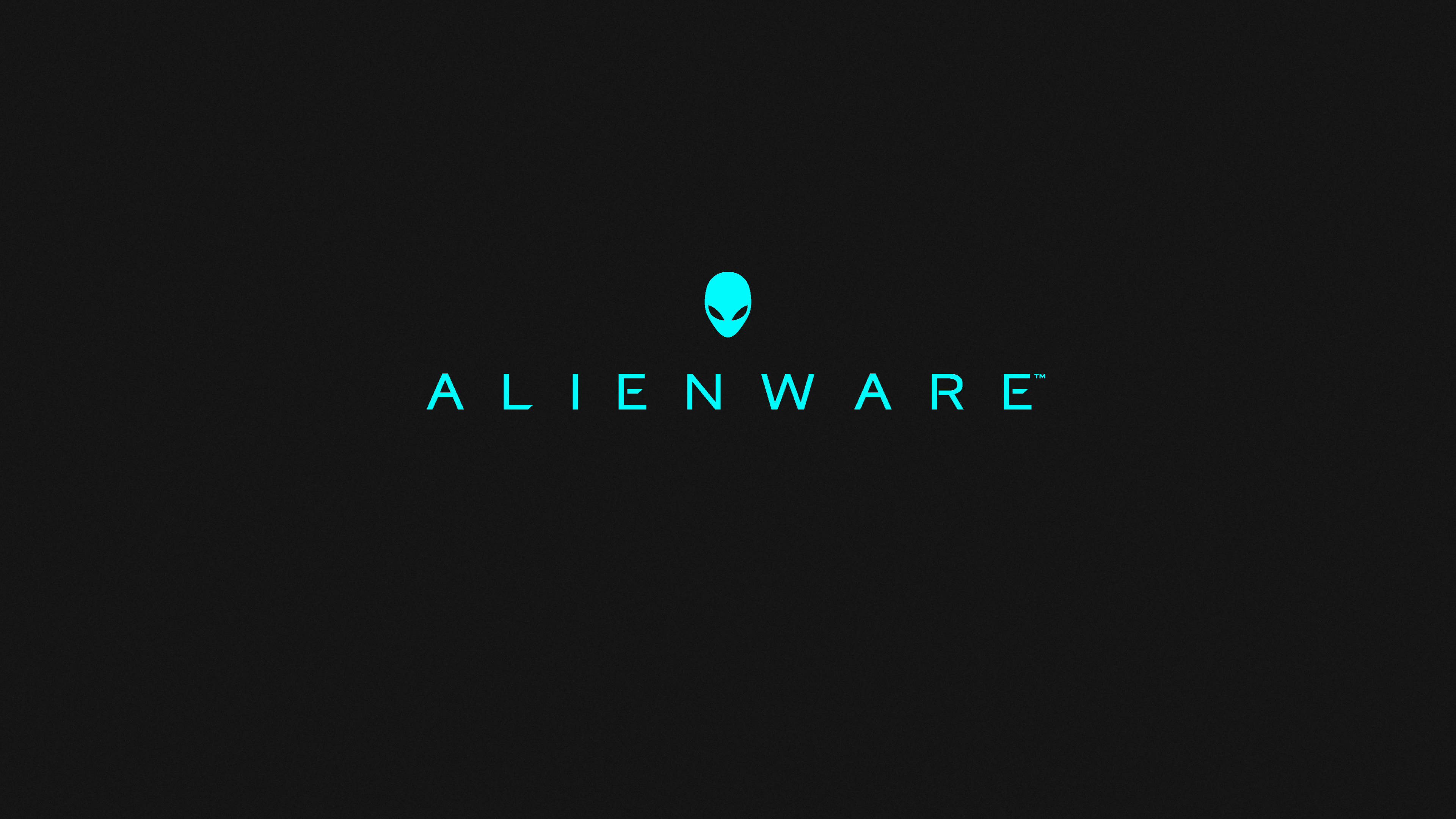Alienware, cyan, black background, 4K Desktop Wallpaper