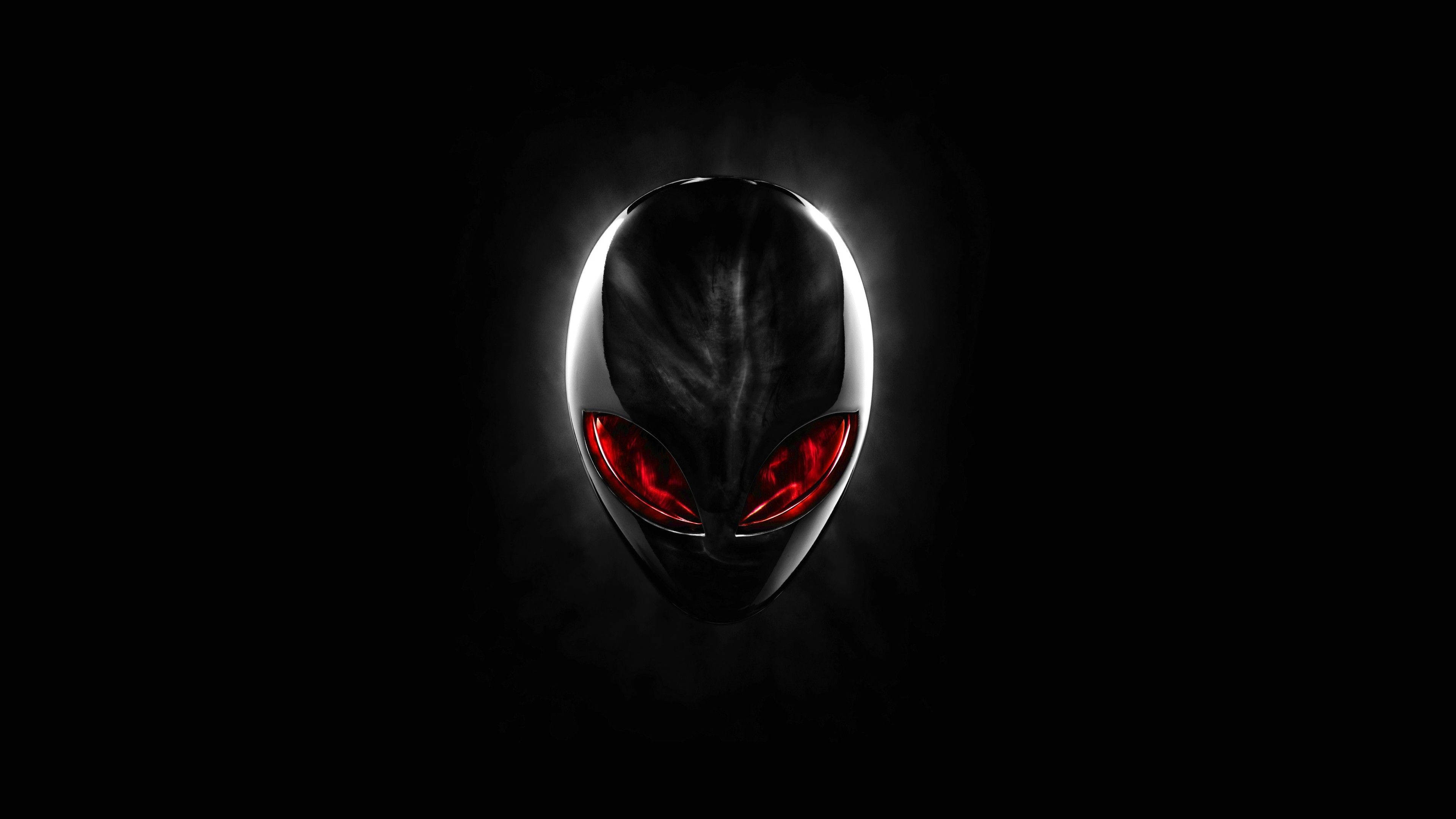 Alienware, glowing, red eyes, 4K Desktop Wallpaper