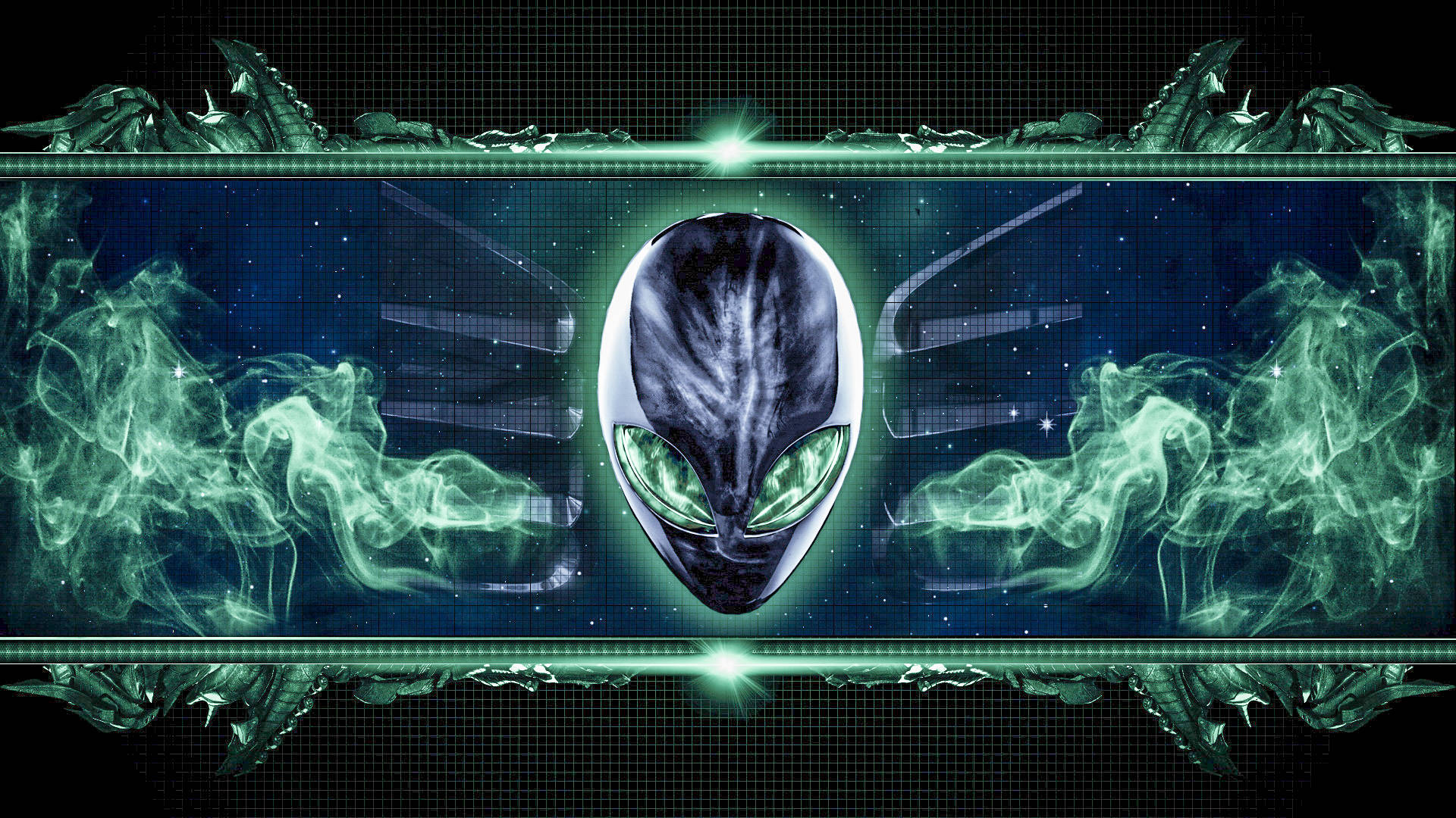 Alienware Default, cyan, green, Full HD Desktop Wallpaper