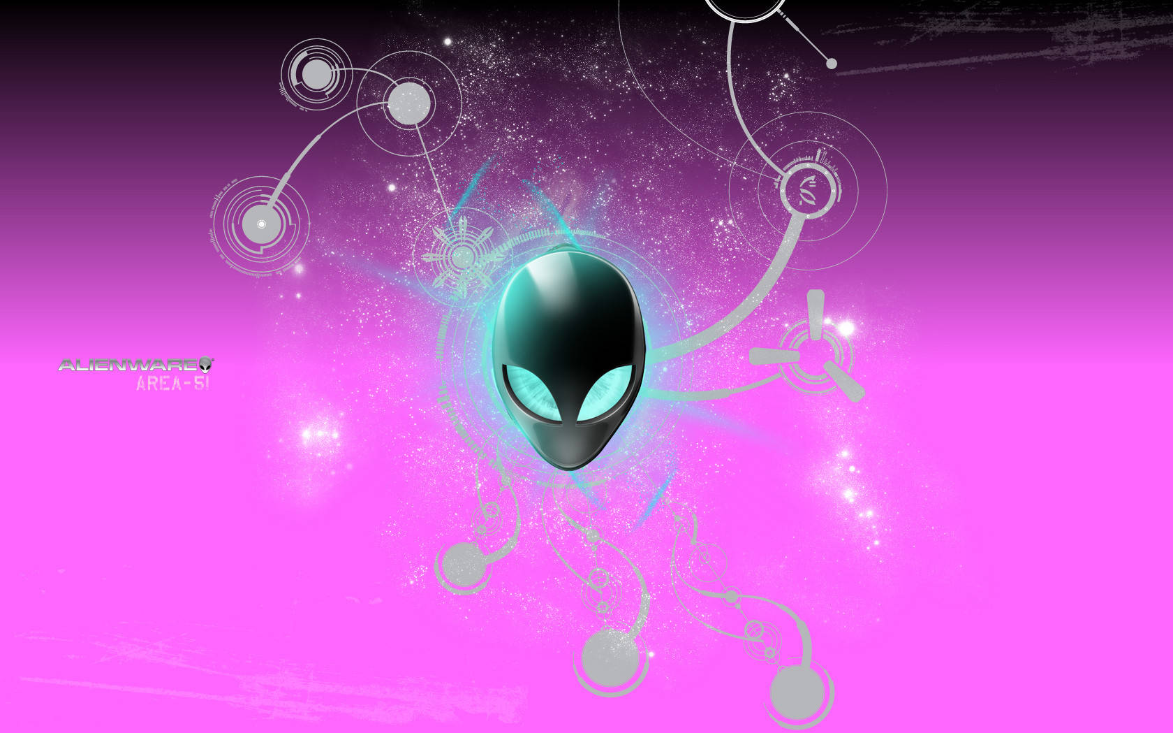 Alienware Default, pink aesthetic, glowing alien head, HD Desktop Wallpaper
