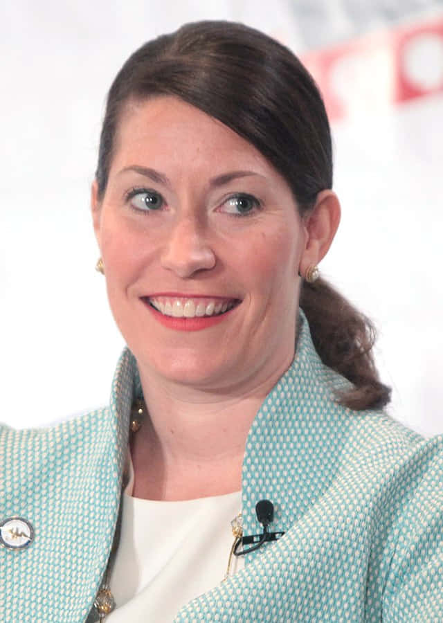 Alison Lundergan Grimes, teal blazer, gold earrings, SD Phone Wallpaper