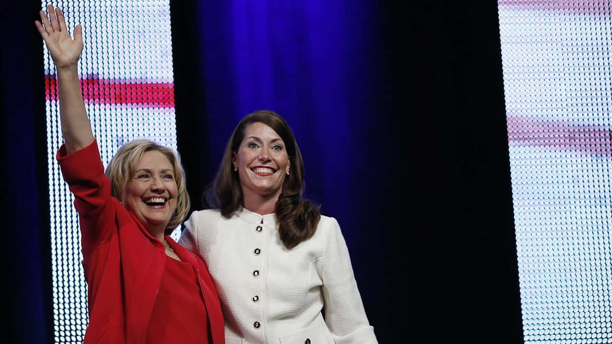 Alison Lundergan Grimes, blue curtains, pixelated screens, SD Desktop Wallpaper