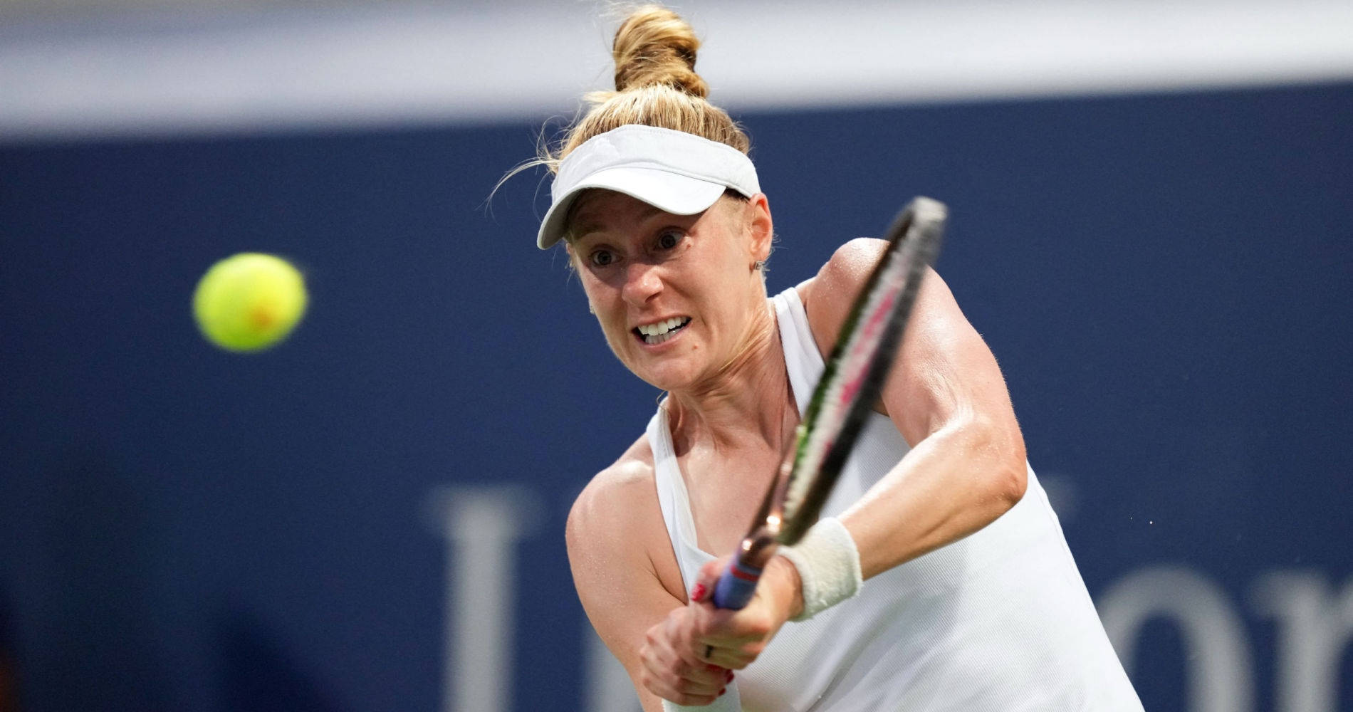 Alison Riske-Amritraj, white gear, yellow ball, HD Desktop Wallpaper