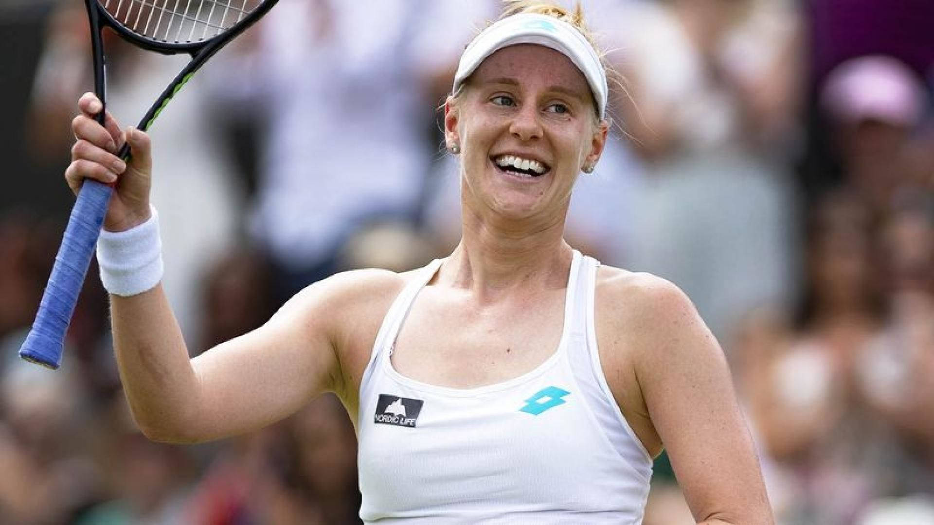 Alison Riske-Amritraj, white gear, sunlit court, Full HD Desktop Wallpaper