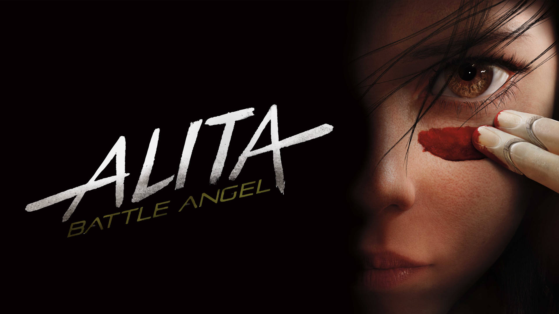 Alita Battle Angel, Alita, red undereye, Full HD Desktop Wallpaper