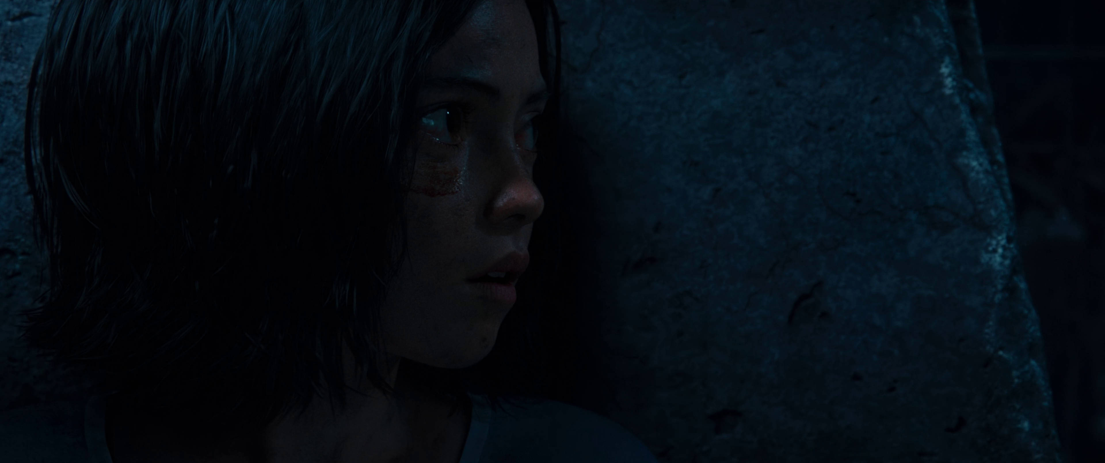 Alita Battle Angel, dark hair, bruised cheek, 4K Desktop Wallpaper