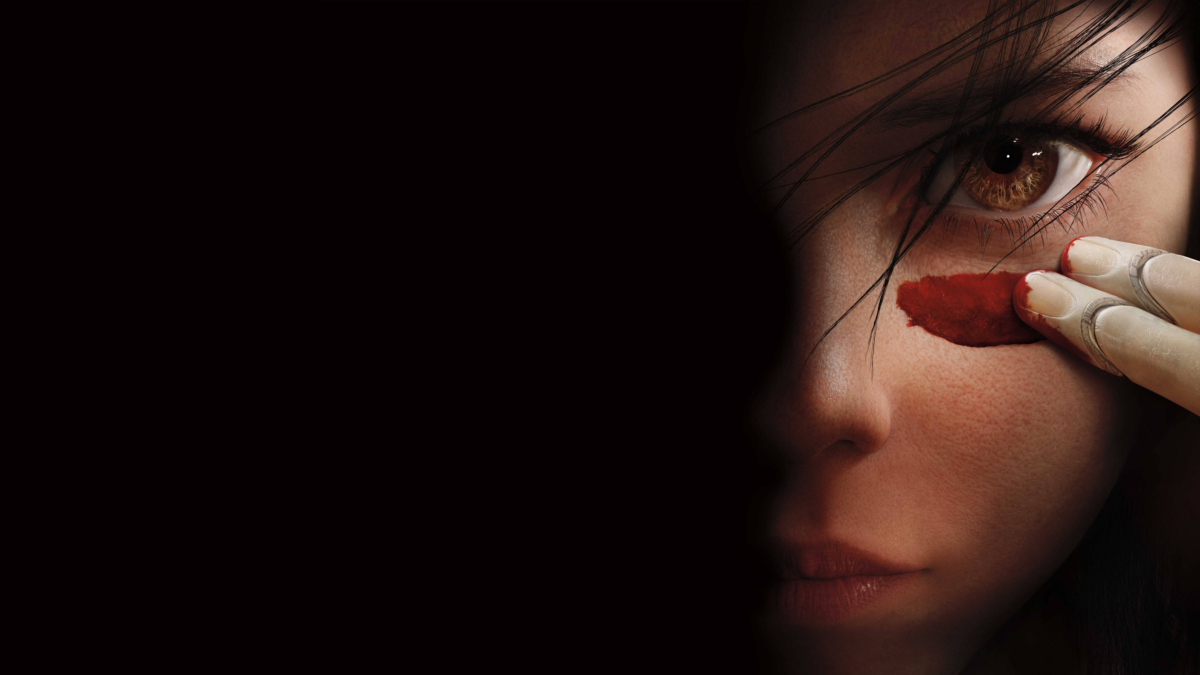 Alita, Cyberpunk, red lipstick, 4K Desktop Wallpaper