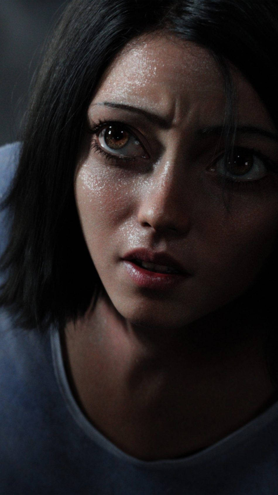 Alita, sweating, worried, HD Phone Wallpaper