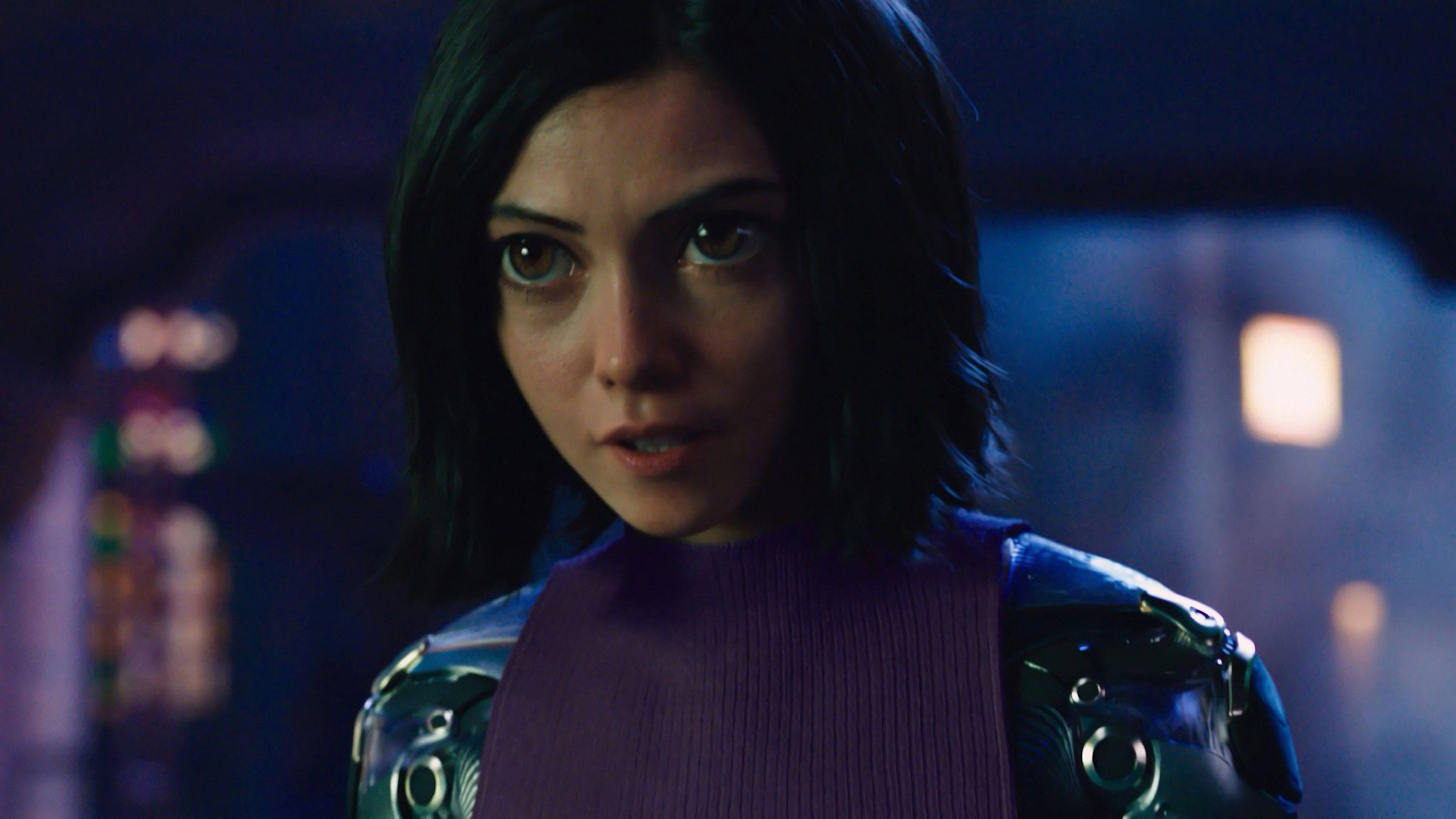 Alita, violet, cyberpunk woman, 4K Desktop Wallpaper
