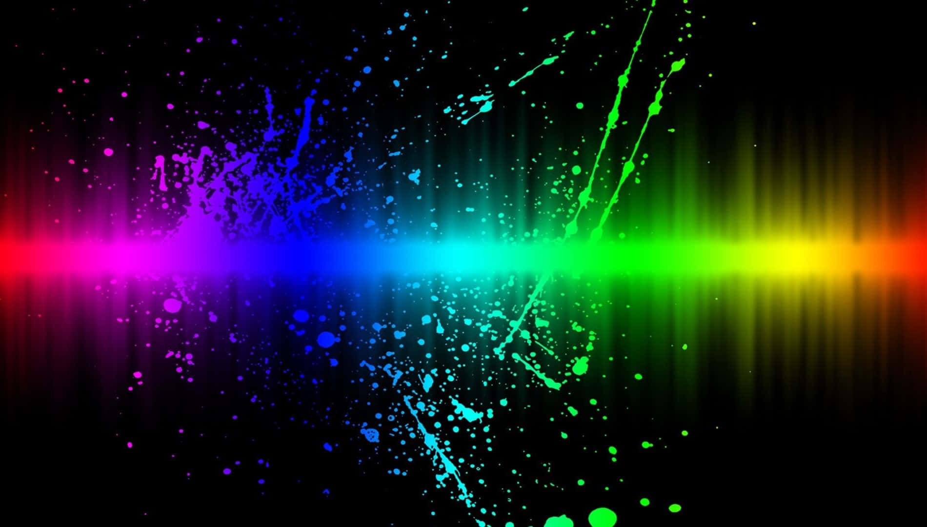 Alive, rainbow splatter, black background, HD Desktop Wallpaper
