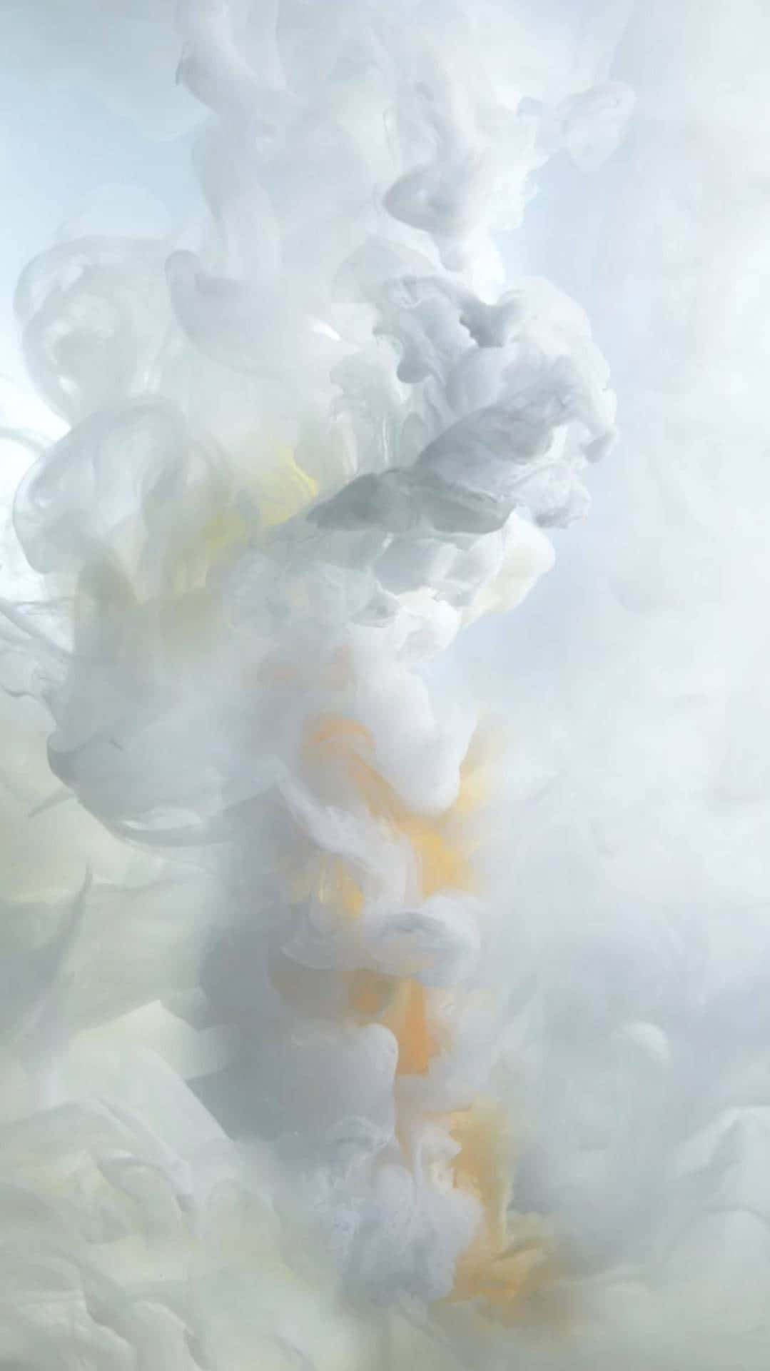 Alive Cloud Protrait, white and gray ink, golden-yellow core, Full HD Phone Wallpaper