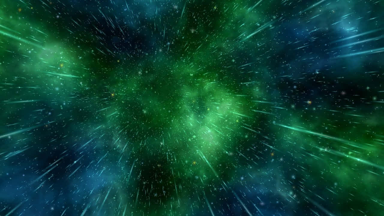 Alive, Aurora Galaxy, vibrant green nebula, HD Desktop Wallpaper