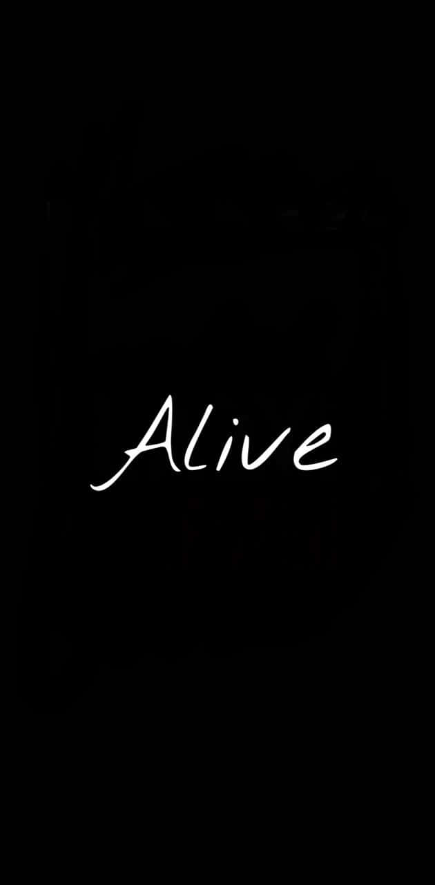 Alive, black, white cursive script, HD Phone Wallpaper