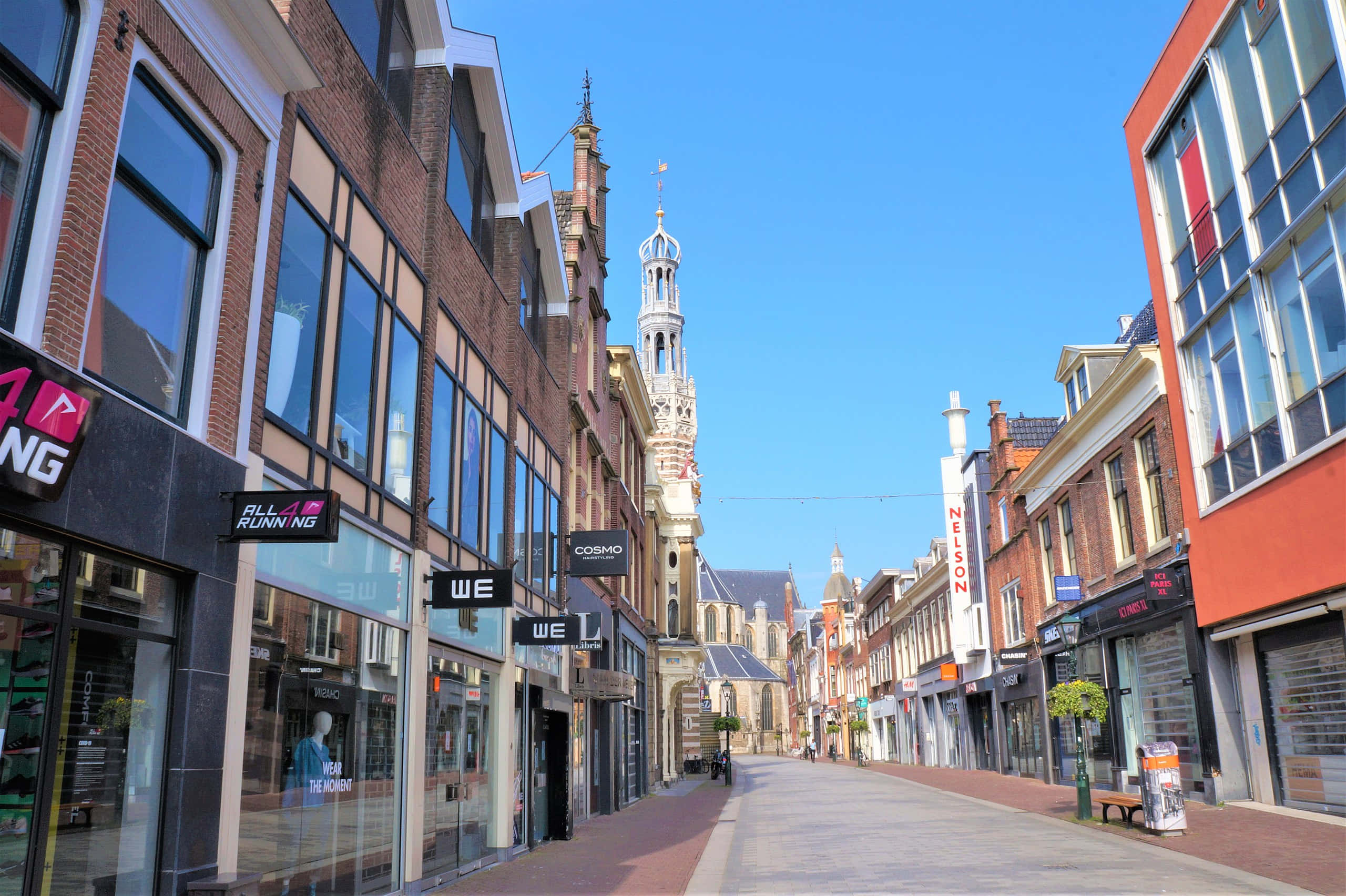 Alkmaar, city center, street view, 2K Desktop Wallpaper