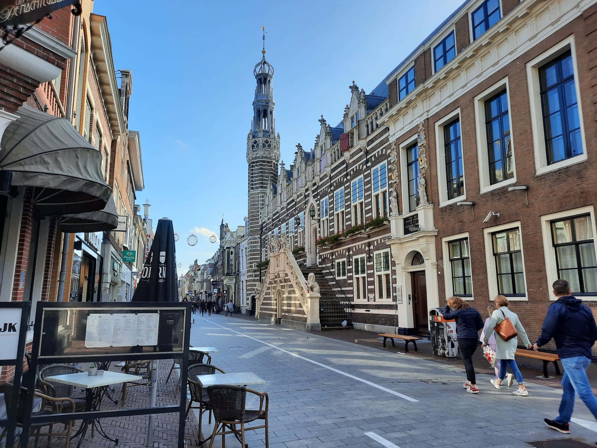 Alkmaar, historic city center, brick buildings, Full HD Desktop Wallpaper