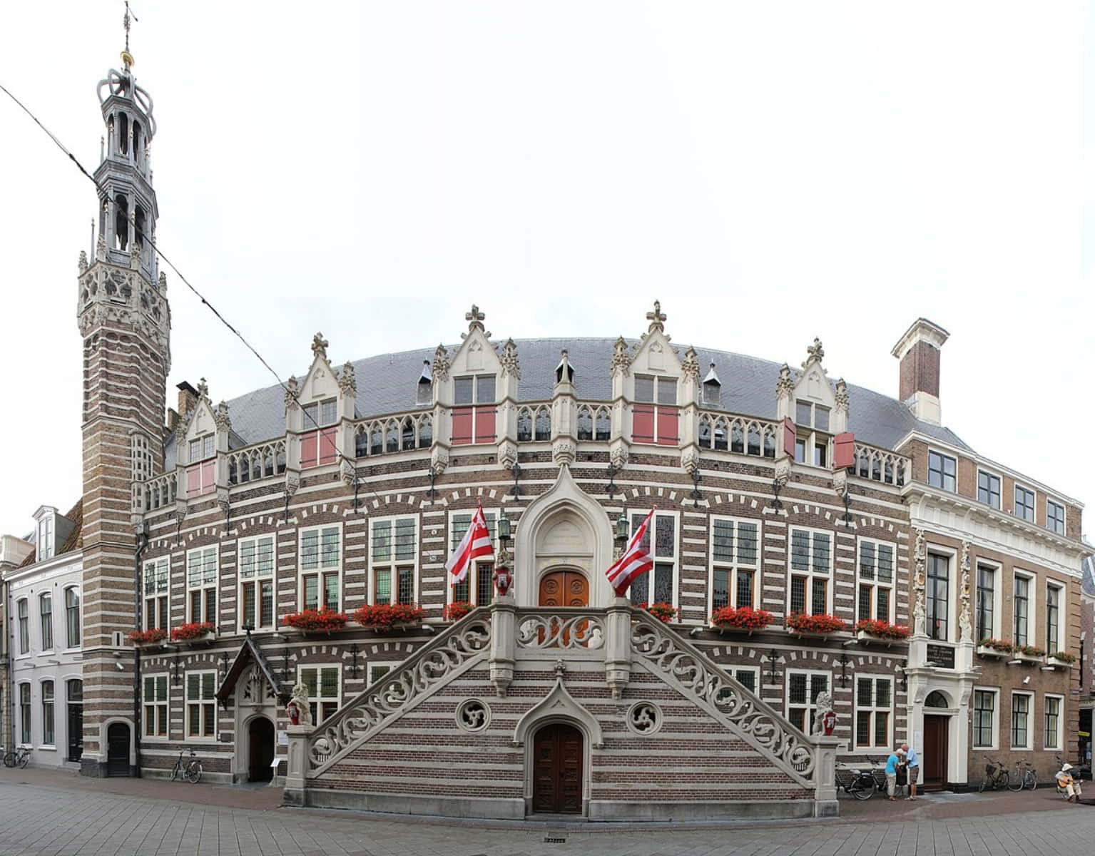 Alkmaar, historic town hall building, ornate stepped gable, HD Desktop Wallpaper