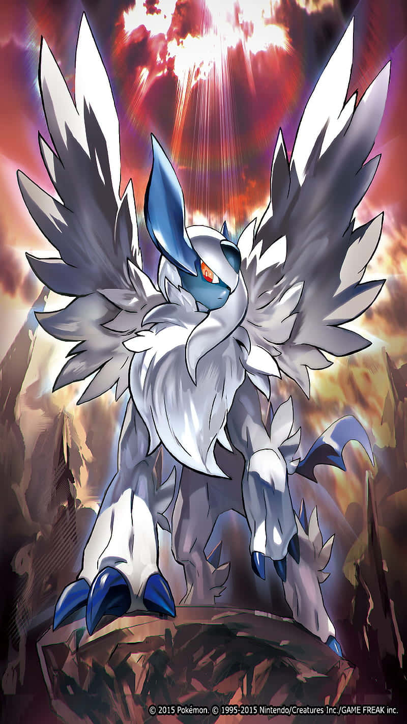Mega Pokemon, white and blue, wings, HD Phone Wallpaper