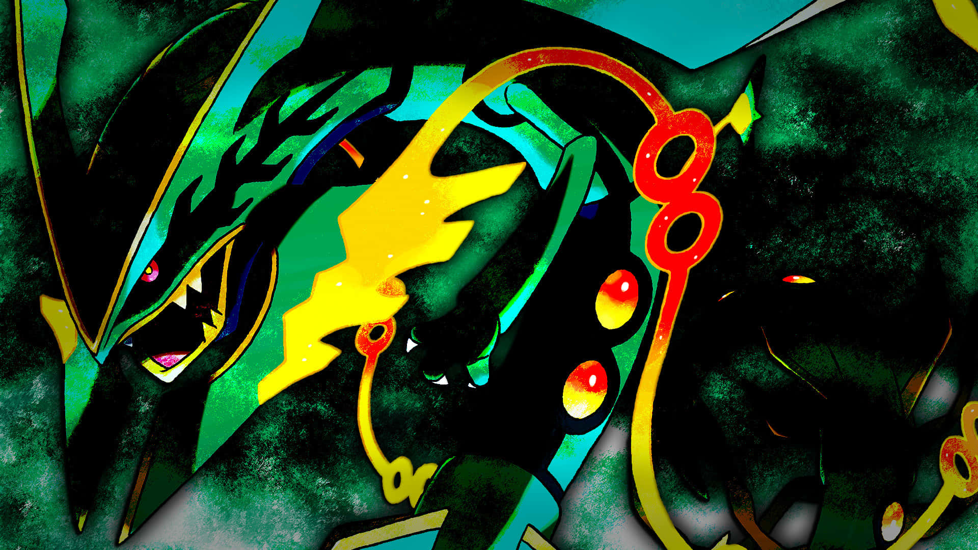 Mega Pokemon, dragon-like creature, glowing yellow lightning, Full HD Desktop Wallpaper