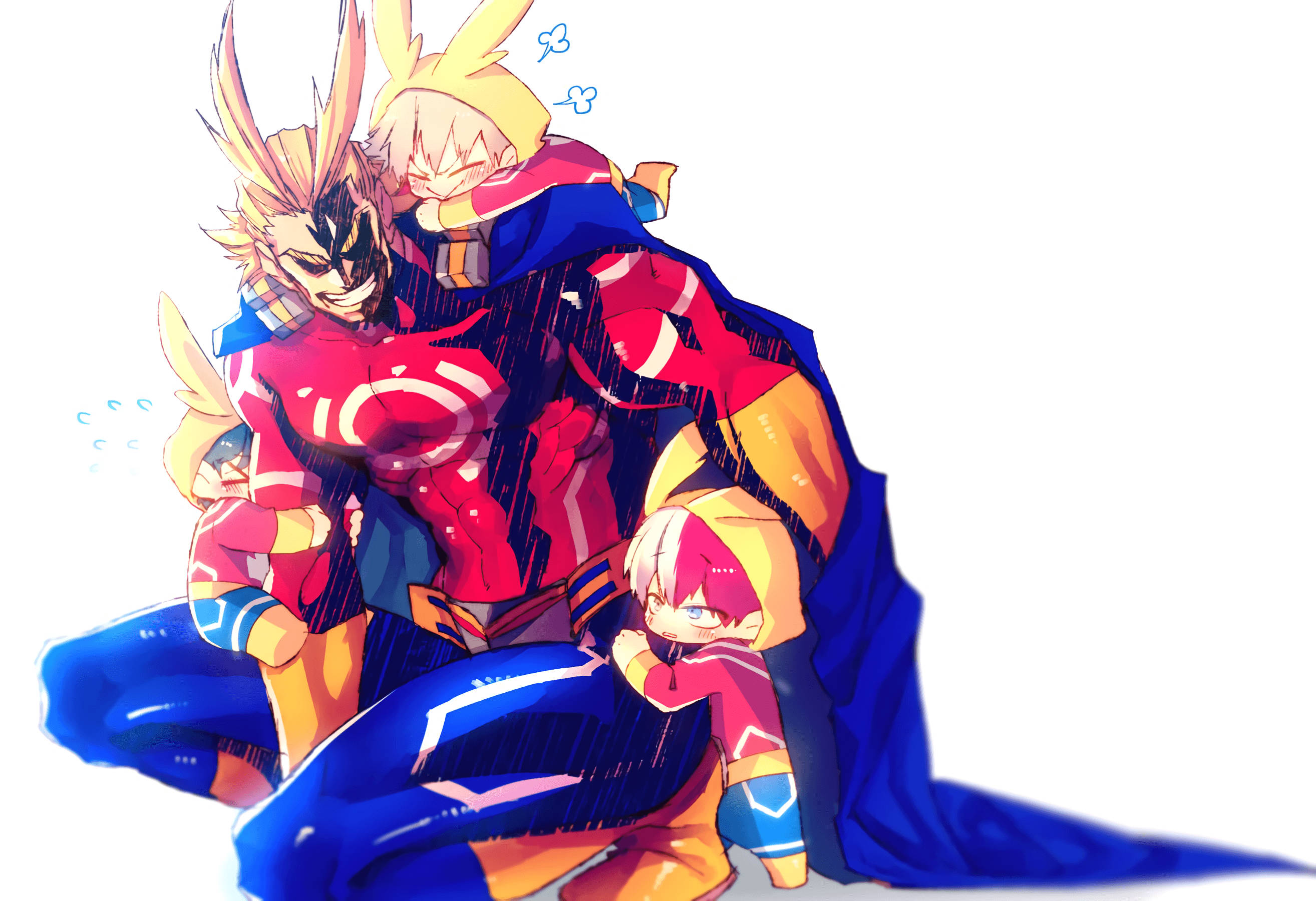 All Might, little students, superhero costumes, 2K Desktop Wallpaper
