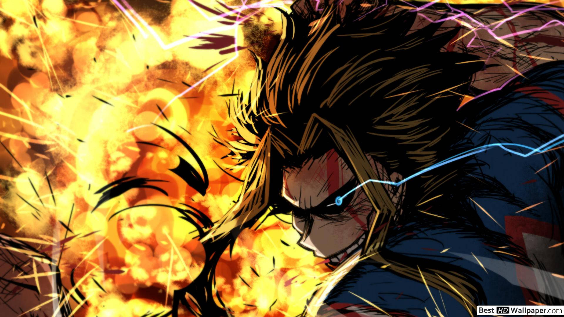 All Might, explosion, spiky hair, Full HD Desktop Wallpaper