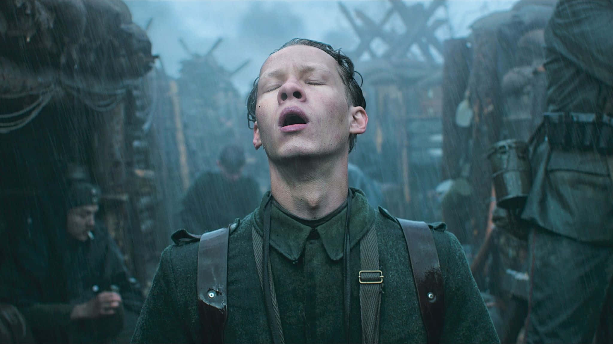 All Quiet On The Western Front, soldier, rain-soaked trench, Full HD Desktop Wallpaper