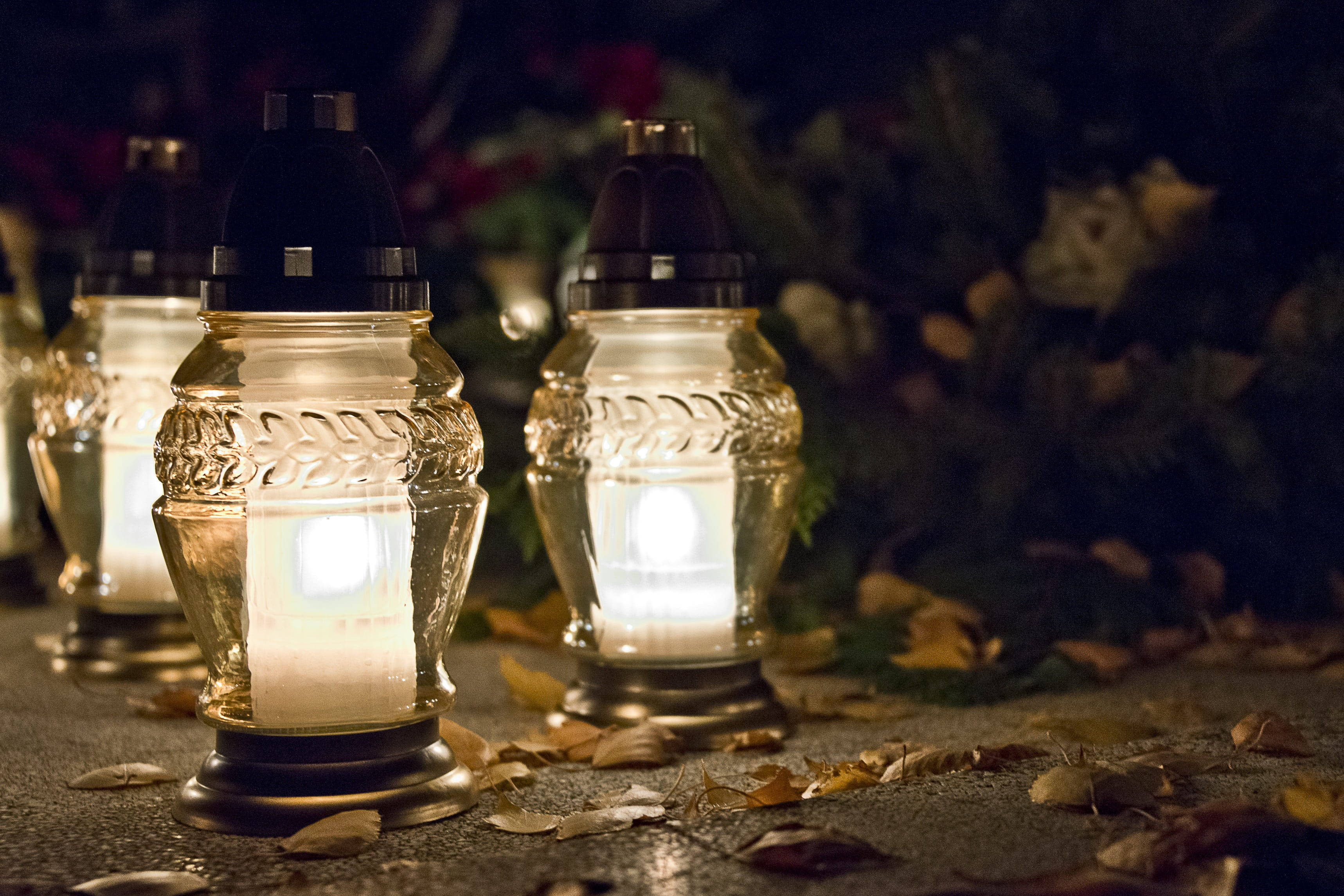 All Saints Day, glass lanterns, warm glow, 2K Desktop Wallpaper