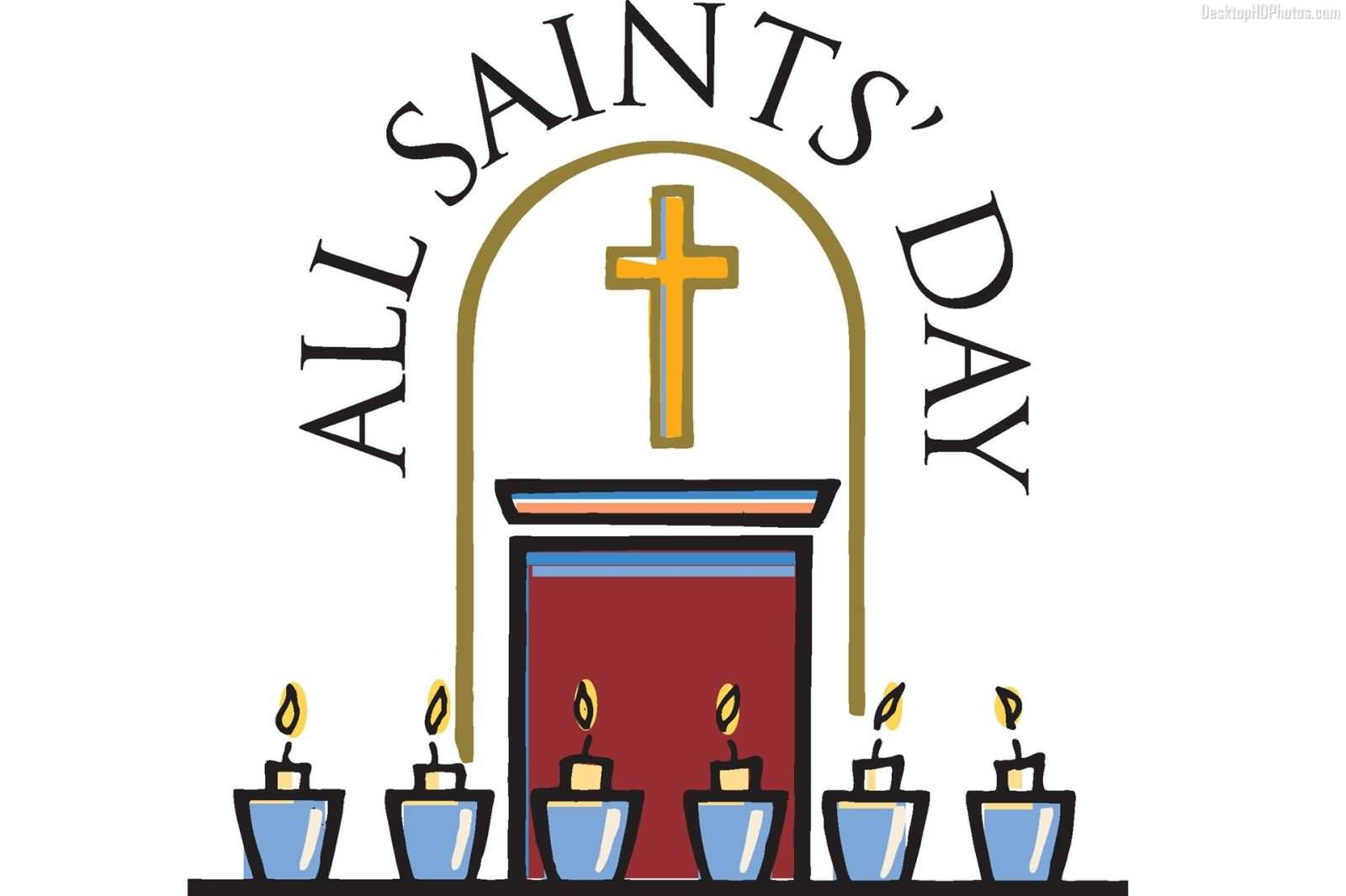 All Saints Day, golden cross, red altar, HD Desktop Wallpaper