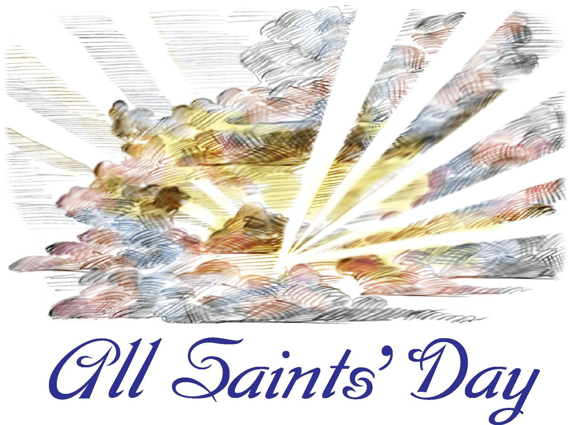 All Saints Day, sunburst, textured clouds, Full HD Desktop Wallpaper