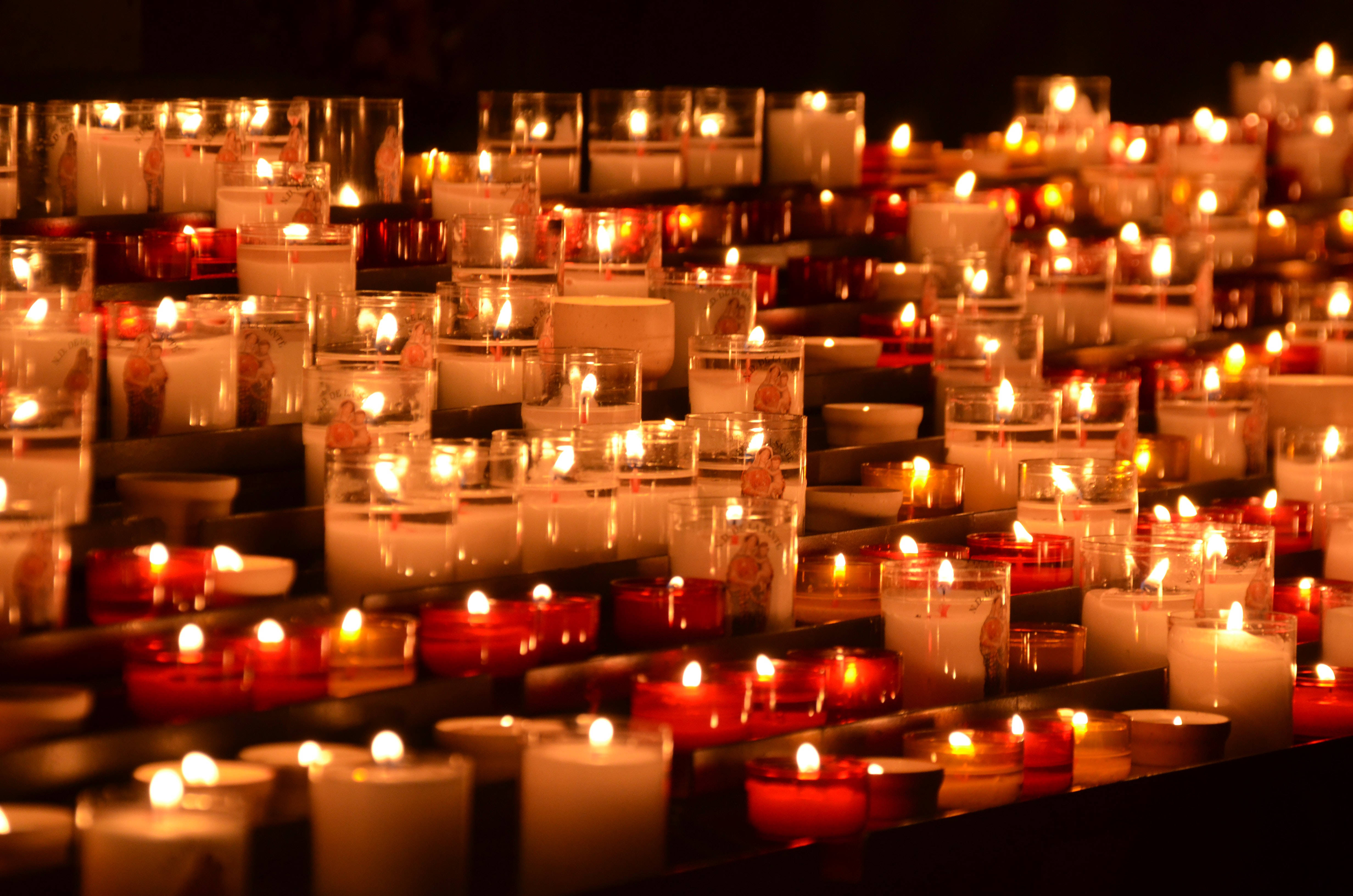 All Saints Day, memorial candles, glowing candles, 4K Desktop Wallpaper