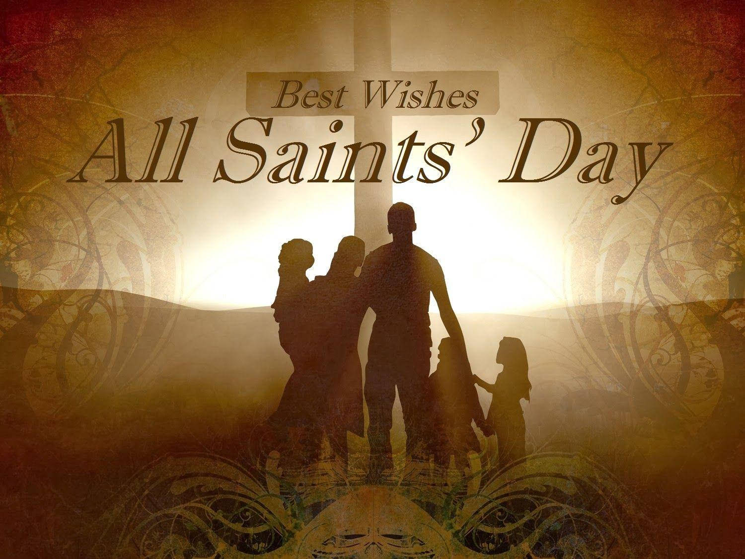 All Saints Day, glowing cross, ornate patterns, HD Desktop Wallpaper