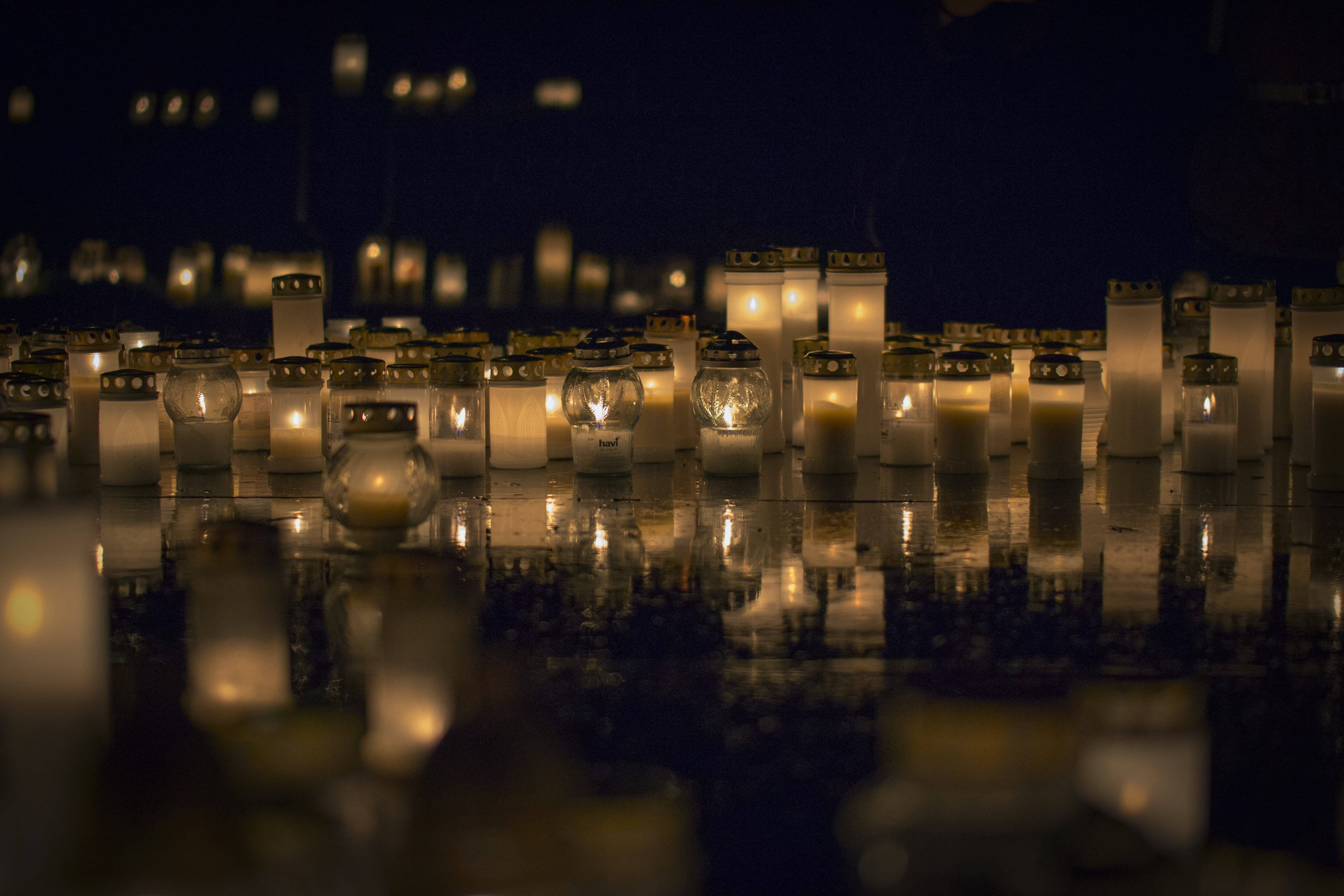 All Saints Day, jarred candles, glass jars, 4K Desktop Wallpaper