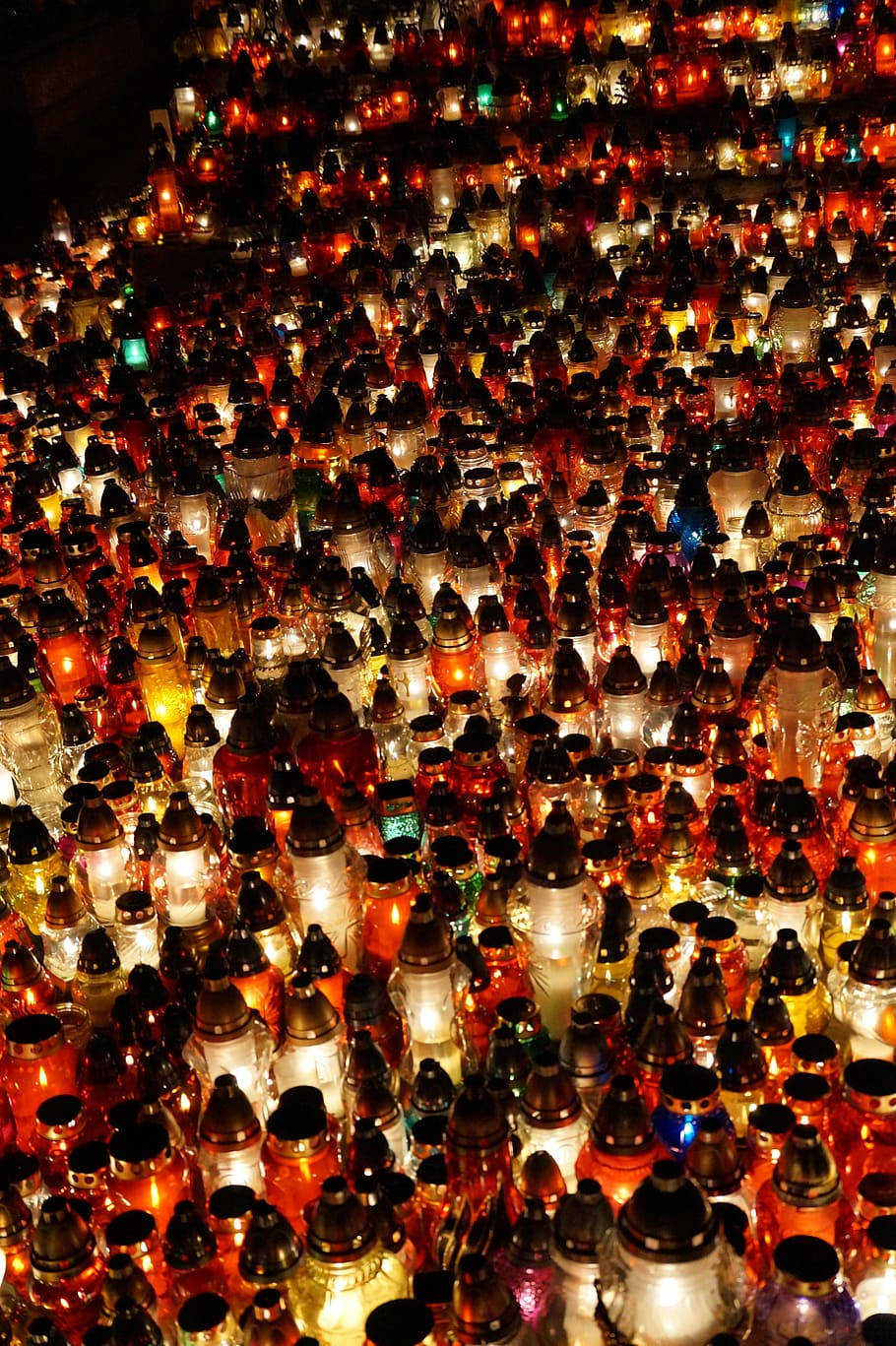 All Saints Day, colorful candles, glowing candles, HD Phone Wallpaper