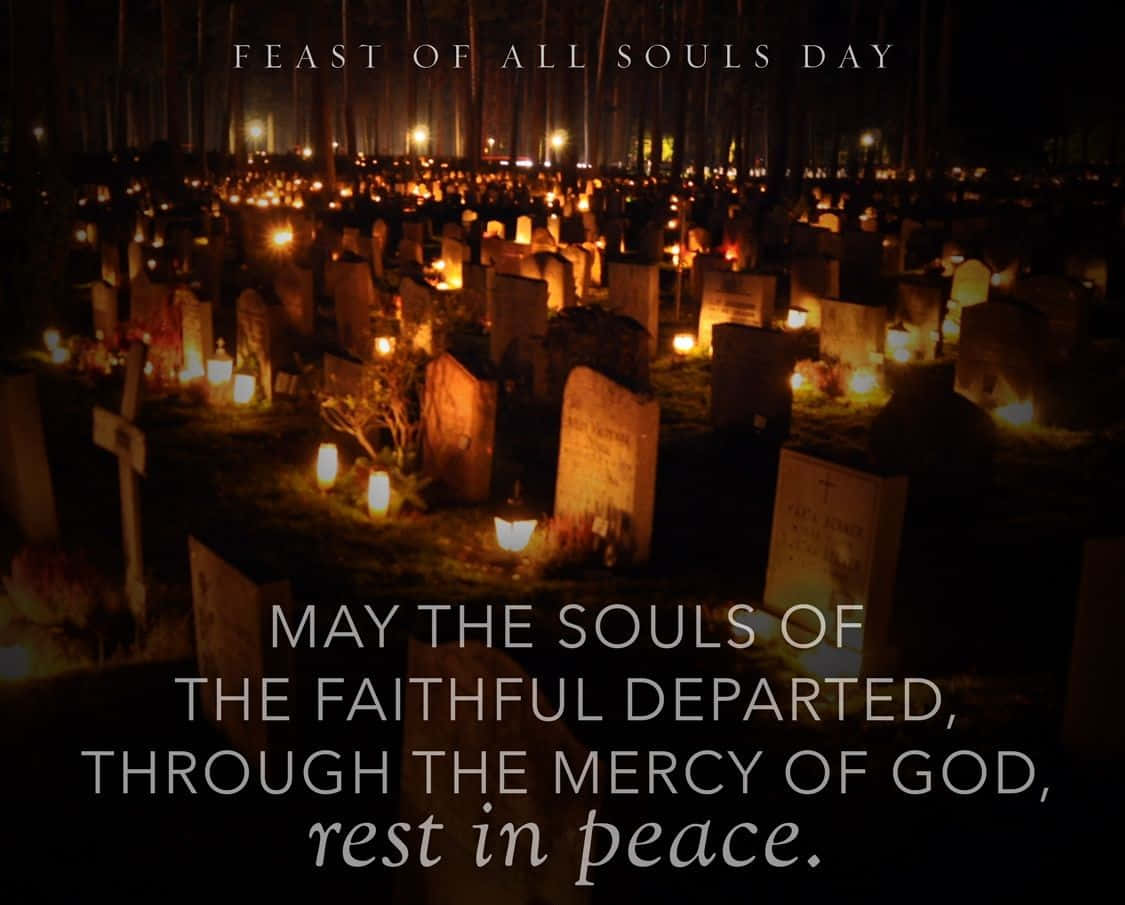All Souls' Day, cemetery, night, SD Desktop Wallpaper