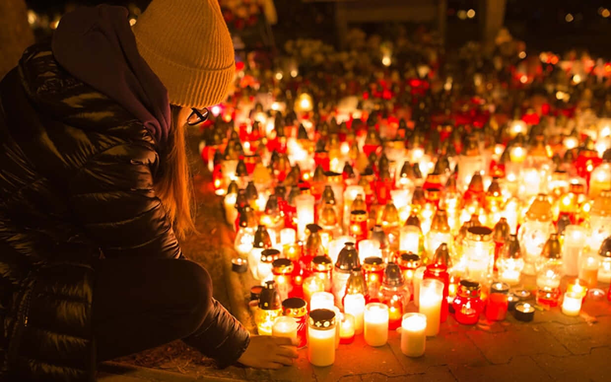 All Souls Day, candle vigil, glowing candles, SD Desktop Wallpaper