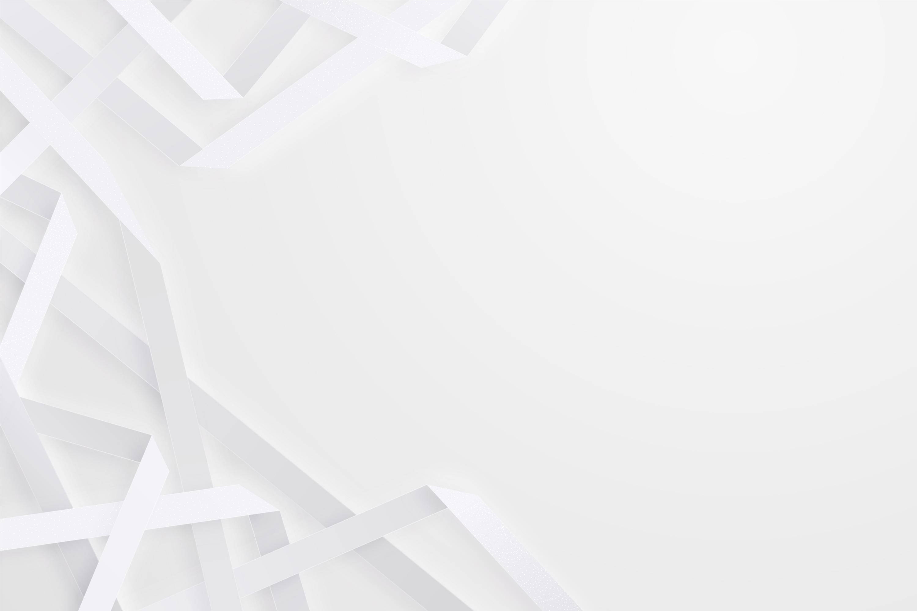 All White, folded paper strips, geometric ribbons, 2K Desktop Wallpaper