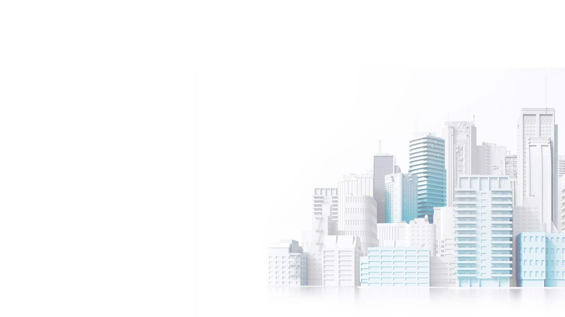 white, pastel blue, city skyline, Full HD Desktop Wallpaper
