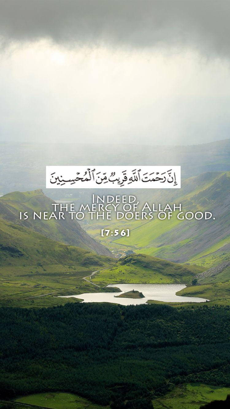Allah, Islamic verse, misty mountain valley, HD Phone Wallpaper